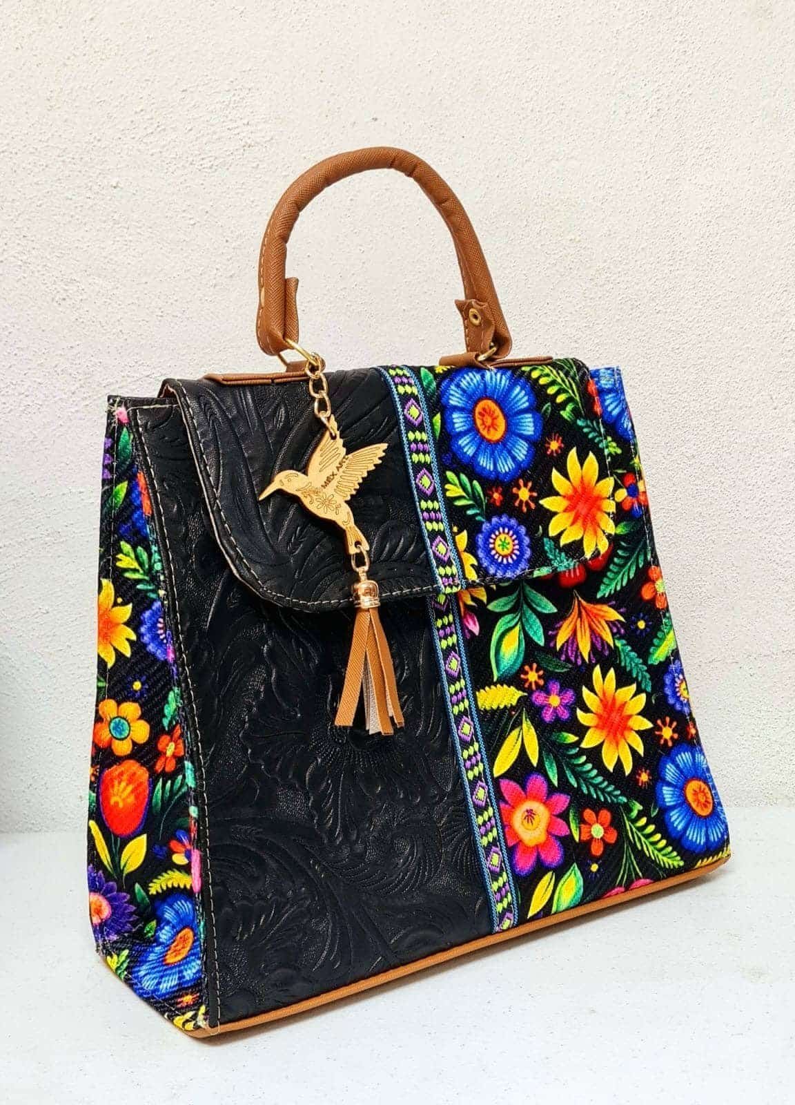 Handcrafted Artisan Backpack – "Mochila Artesanal" Black (Multicolor) Premium Bag