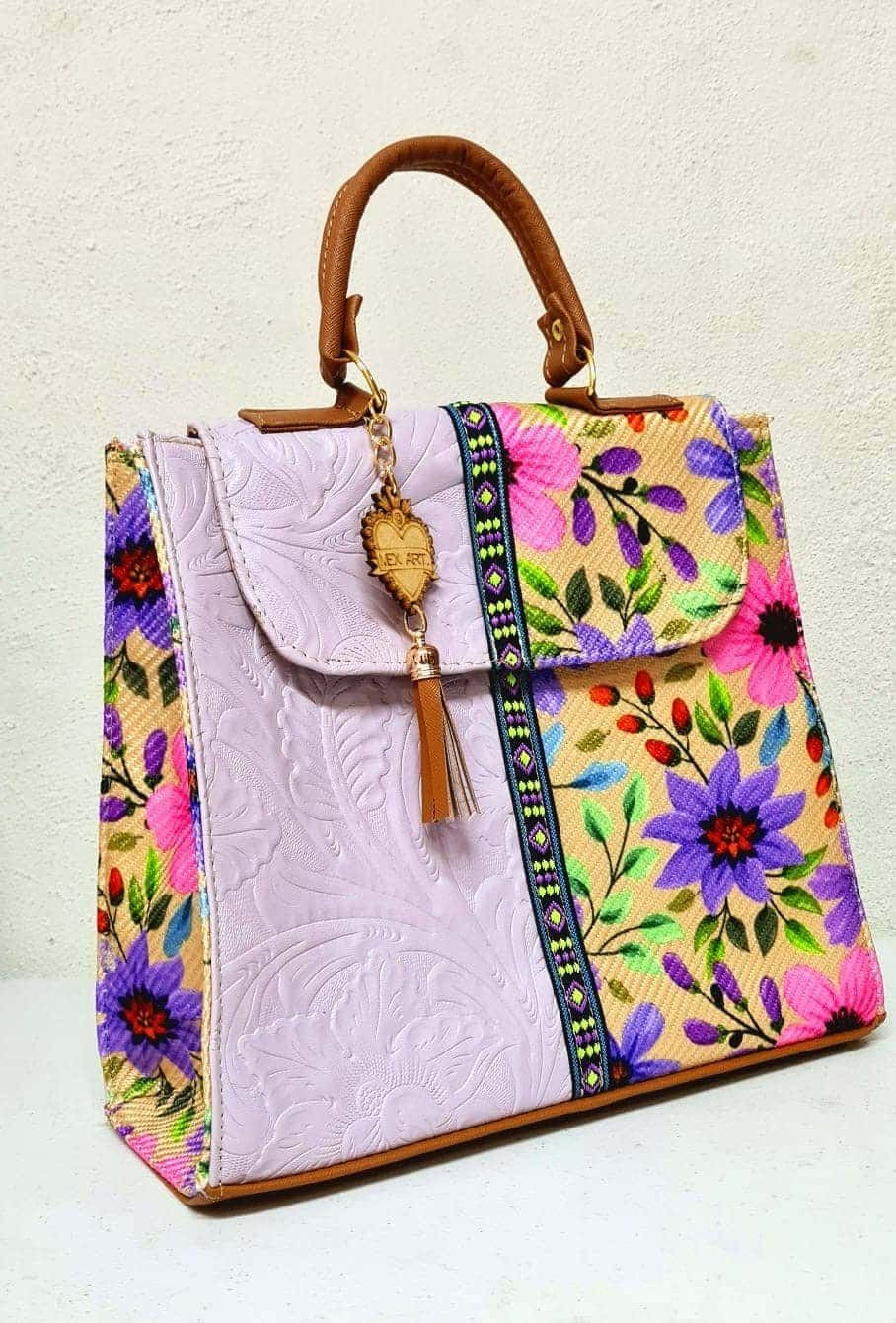 Handcrafted Artisan Backpack – "Mochila Artesanal" Violet (Multicolor) Premium Bag