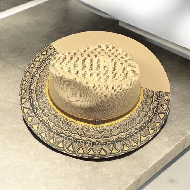 Custom Hand-Painted Fedora Hat Painted In Detail Unisex Size L - Image 6