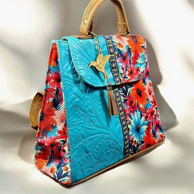 Handcrafted Artisan Backpack – "Mochila Artesanal" Blue (Multicolor) Premium Bag - Image 3