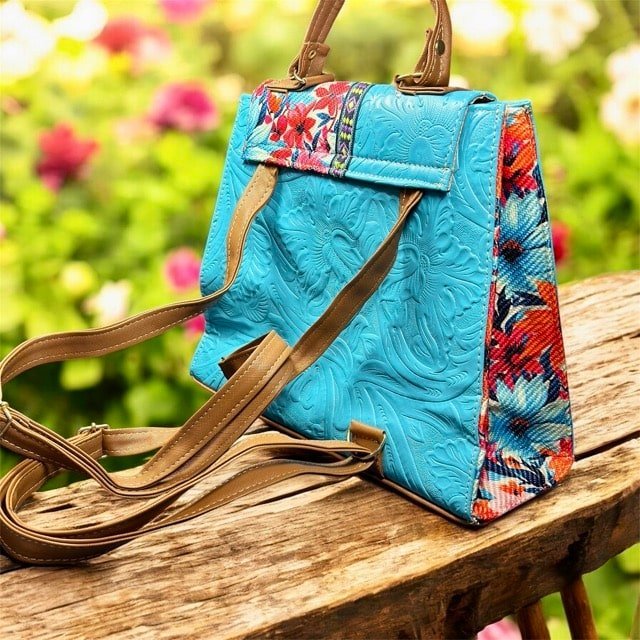 Handcrafted Artisan Backpack – "Mochila Artesanal" Blue (Multicolor) Premium Bag - Image 2
