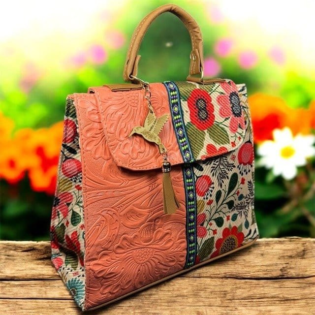 Handcrafted Artisan Backpack – "Mochila Artesanal" Light Orange(Multicolor) Premium Bag - Image 3