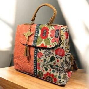 Handcrafted Artisan Backpack – "Mochila Artesanal" Light Orange(Multicolor) Premium Bag