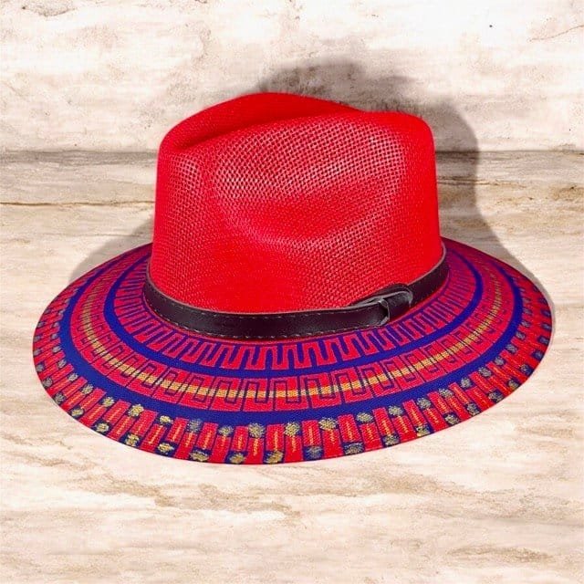 Custom Hand-Painted Fedora Hat Red Painted In Detail Unisex Size L - Image 4