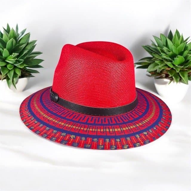 Custom Hand-Painted Fedora Hat Red Painted In Detail Unisex Size L - Image 6